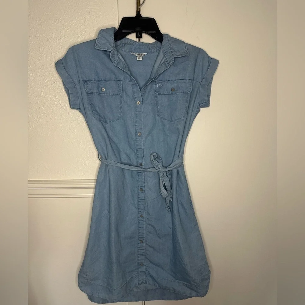 Calvin Klein Jeans Blue Polo Collar Mini Dress kids size XL or 16